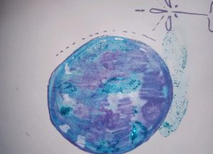 Handmade and hand painted envelope