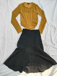 Korean Mermaid Skirt And Forever 21Top ( Combo)