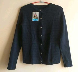 Beautiful Black Woolen Sweater Dress Top Cardigan