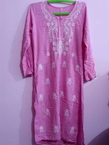 Pink Embroidered Kurti