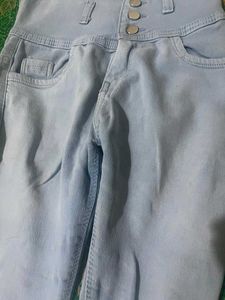 Light Blue Denim High Waist Jeans, Comfortable