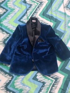Baby Hug Party Wear Boys Blue Velvet Blazer
