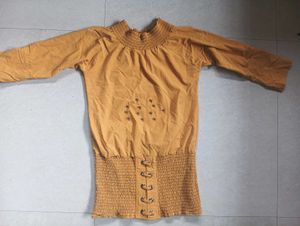Mustard Yellow Smocked Blouse