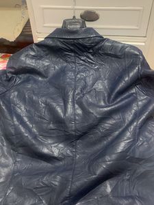 Navy Blue Unisex Leather Jacket📌offer In Profile