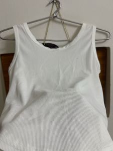 White Sleeveless Tank Top