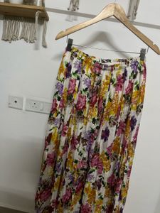 Multi Floral Print Pleated Palazzo