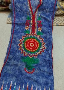 Blue Embroidered Kurti