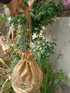 Golden Colour Potli Bags For Indian Traditional