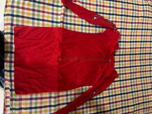 Red Embellished Party Dress