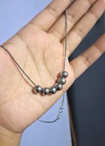 Silver Tone Beaded Necklace