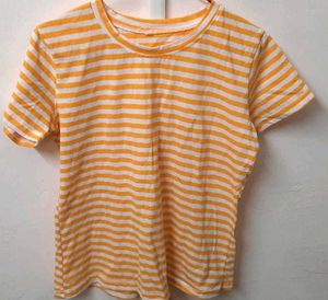 Yellow Striped Short Sleeve Tee