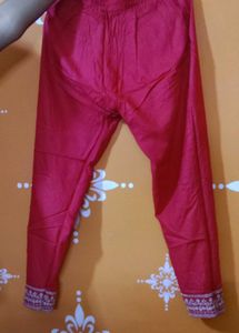 Elegant Red Embroidered Kurta nd pajama