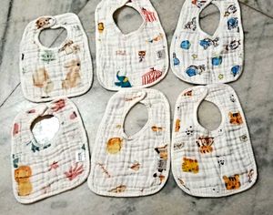 new premium muslin bibs 6 layers