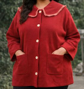 Korean Red Fringed Collar Can't