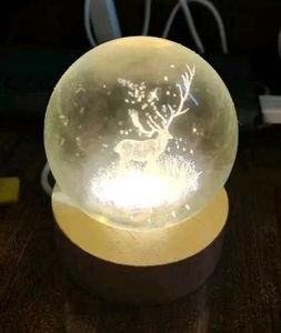 3D Galaxys Deer Crystal Ball Night Lamp,Solar Syst