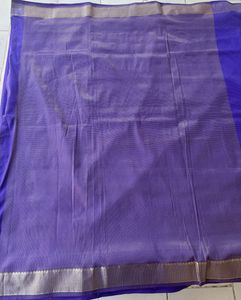 Womens Purple Colour Silk Saree With Golden Border