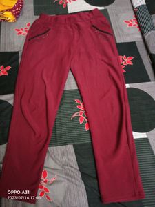 Mahroon Colour Jagging For Women Good Condition Size 32