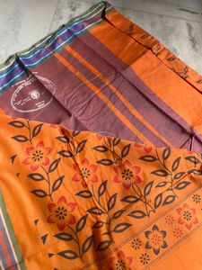 Orange Floral Saree