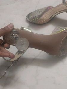 Gold Ankle Strap Heels
