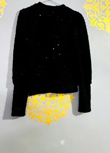 Sequin Black Party Wear Top