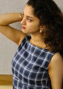 Handkerchief Hem Sleeveless Dress – Blue Checkered