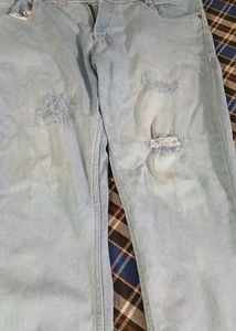 Ripped Light Wash Denim Jeans