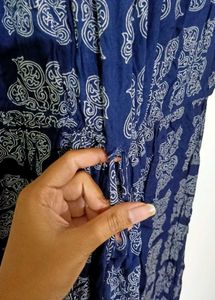 Boho Chic Indigo Printed Maxi Dress