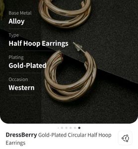 3 Layer Half Hoop Earrings