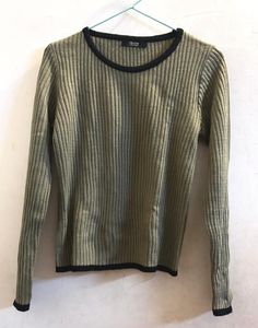 Olive Green Ribbed Knit sweater