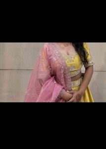 Elegant Yellow &amp; Pink Lehenga Choli
