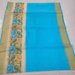 Elegant Blue Floral Saree💙🌷