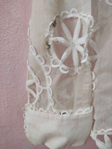 Elegant White Cutout Sheer Blouse