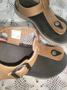 Brown T-Strap Sandals