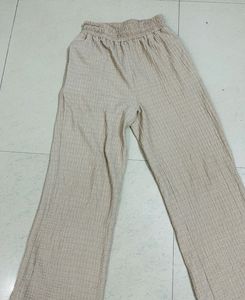 Beige Wide Leg Pants