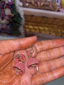 Pink Color Jhumka