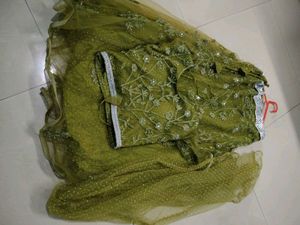 Elegant Green Embroidered Lehenga Choli Set