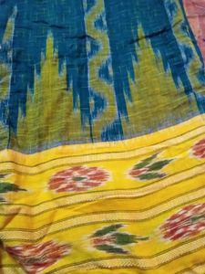 Vintage Teal &amp; Yellow Saree