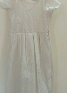 White Hakooba Cotton A-line Kurti