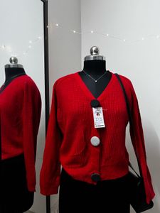 Red Thin Cardigan