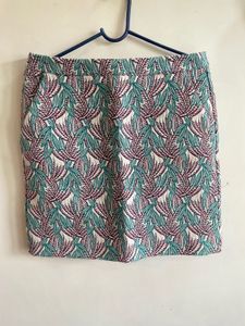 Leaf Print Mini Skirt
