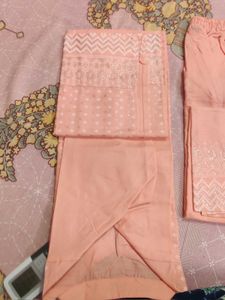 Peach Embroidered Kurta Set