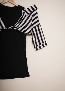 Stripped Cold Shoulder Shirt