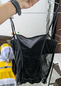 Mesh Black Corset Top