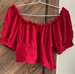 Red Off-Shoulder Top