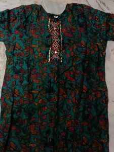 Green Floral Print Kurta