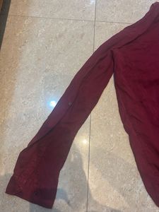 Burgundy Button-Down Shirt