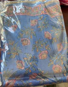 Blue Floral Print Fabric