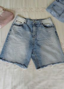 Frayed Hem Denim Jorts