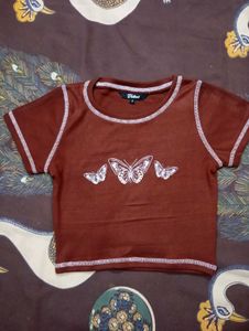 Brown Crop Top