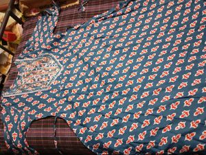 anarkali Embroidered Teal Kurta